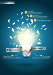 Creative bulb lights vectors