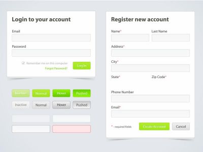 Creative web login forms vector