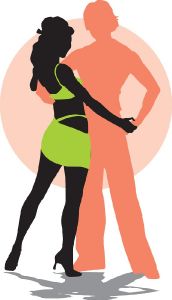 Dancing latino music silhouettes vector