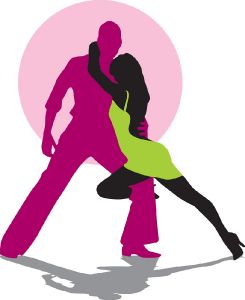 Dancing latino music silhouettes vector