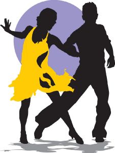 Dancing latino music silhouettes vector