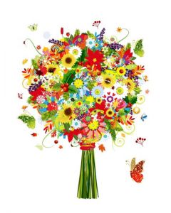 Decoration flowers bouquet illustrations