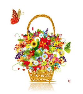 Decoration flowers bouquet illustrations