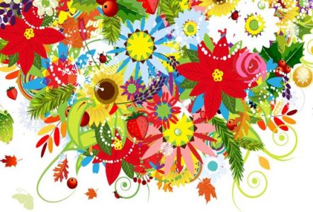 Decoration flowers bouquet illustrations