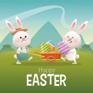 happy easter card couple bunny egg landscape,happy easter card couple bunny egg landscape