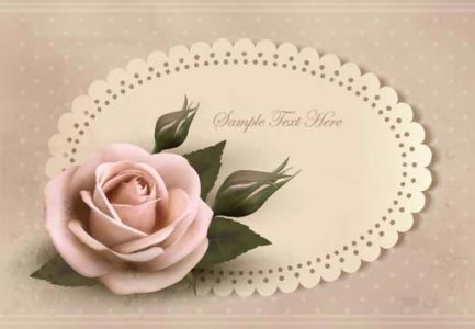 Decorative wedding cards with rose vector