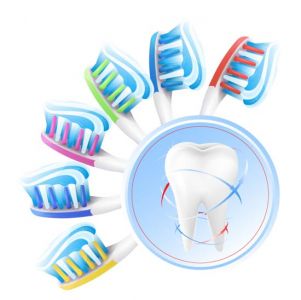 Dental care and tooth cleaning vectors