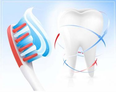 Dental care and tooth cleaning vectors