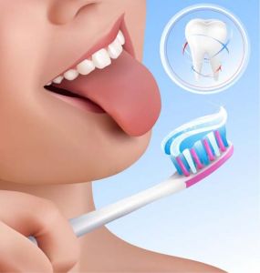 Dental care and tooth cleaning vectors