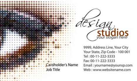 Design studio business card front