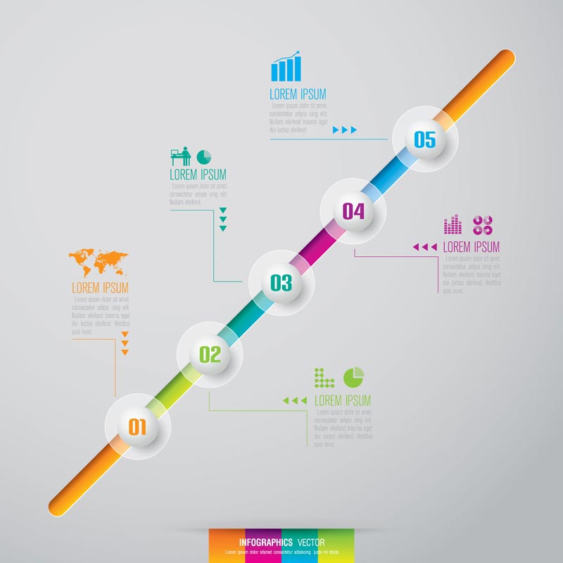 Diagrams Infographic Stickers Vectors