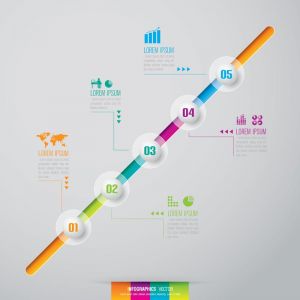 Diagrams infographic stickers vectors