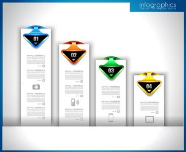 Digital labels infographics vector