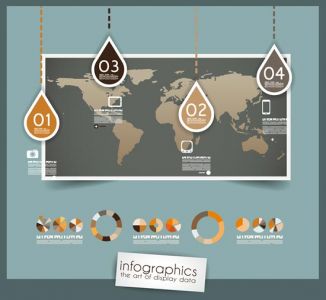 Digital labels infographics vector