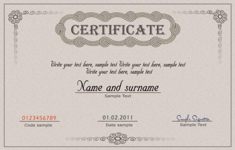 Certificate template vector