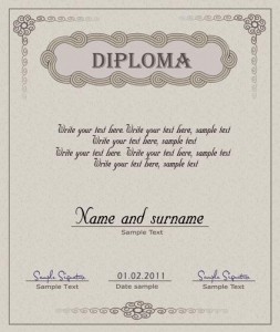 Diploma template vector