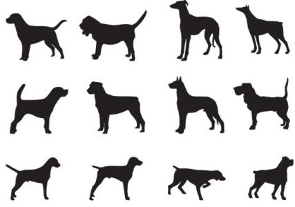 Dog silhouettes shapes vector