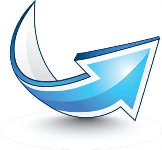 Dynamic 3D blue arrows vector