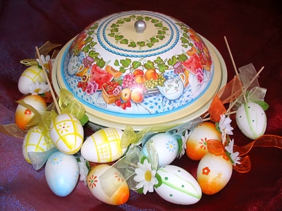 Easter basket eggs
