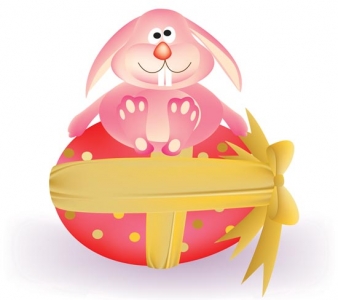 Easter bunny and eggs vector cartoon