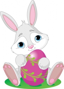 Easter bunny and eggs vector cartoon