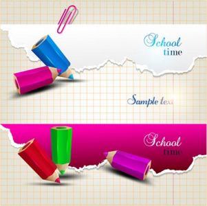 Educational banners vector objects