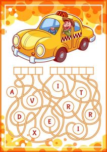 Educational puzzle game with taxi.