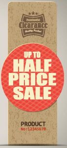 End of season sale price tags