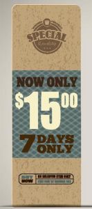 End of season sale price tags