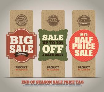 End of season sales price tags vector