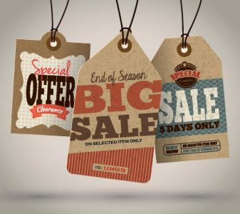 End of season sales price tags vector