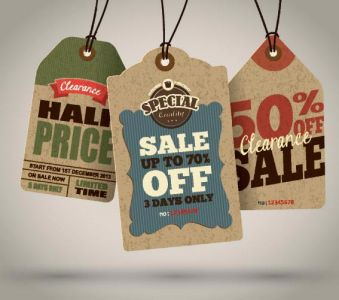 End of season sales price tags vector
