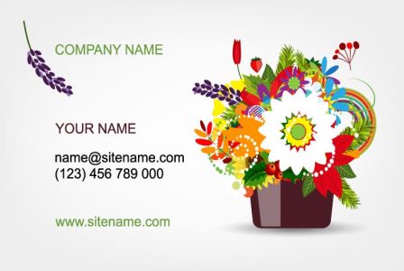 Eps cards with colored spring flowers vector