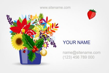 Eps cards with colored spring flowers vector