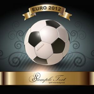 Euro 2012 football vector card