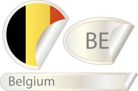 Belgium flag label vector