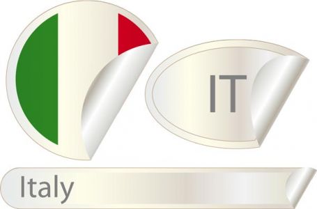 Italy flag label vector