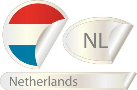 Netherlands flag label vector