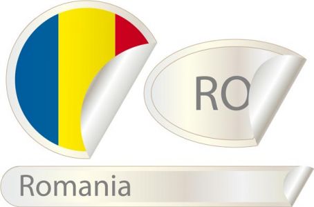 Romania flag label vector