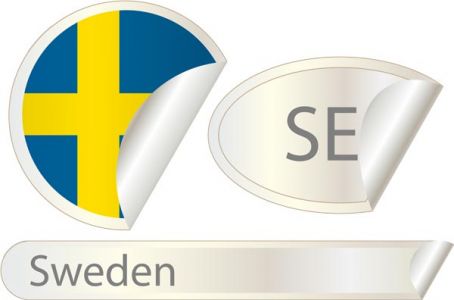 Sweden flag label vector