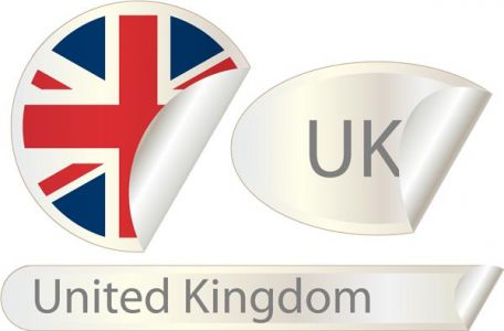 United Kingdom flag label vector
