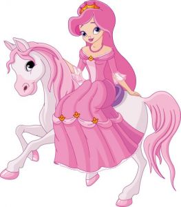 Fairy princess in pink cartoon vector