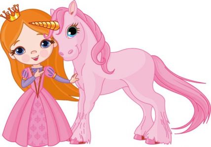 Fairy princess in pink cartoon vector