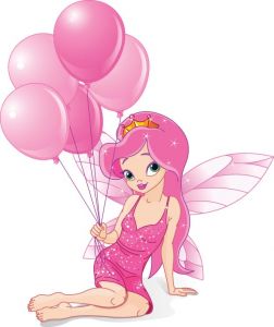 Fairy princess in pink cartoon vector