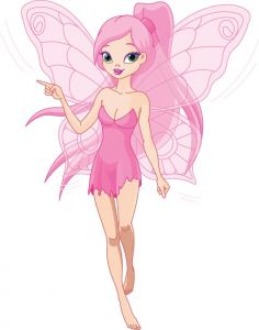 Fairy princess in pink cartoon vector