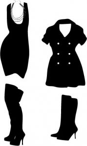 Fashion clothes and accessories silhouettes vector