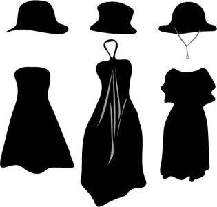 Fashion clothes and accessories silhouettes vector