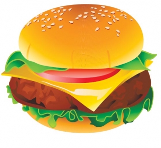 Fast food vector big hamburger