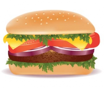 Fast food vector hamburger