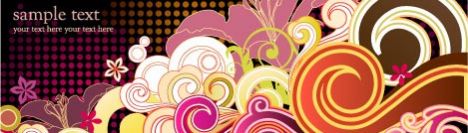 Abstract floral banner vector